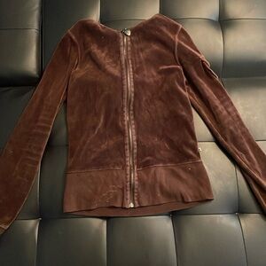 Dark brown zip up sweater